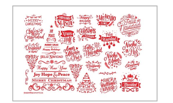 Textos Navidad Rojo - PTTNVR1 - Imagen 1