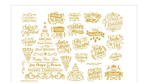 Textos Navidad Amarillo Dorado - PTTNVAD1 - Imagen 1