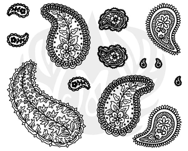 DSS0202 - Designer Silkscreen Paisley Individual Designs - Imagen 1